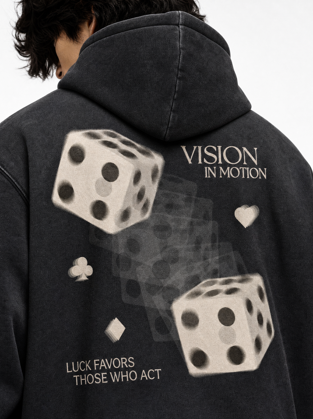 Lucky Dice Hoodie — back graphic detail