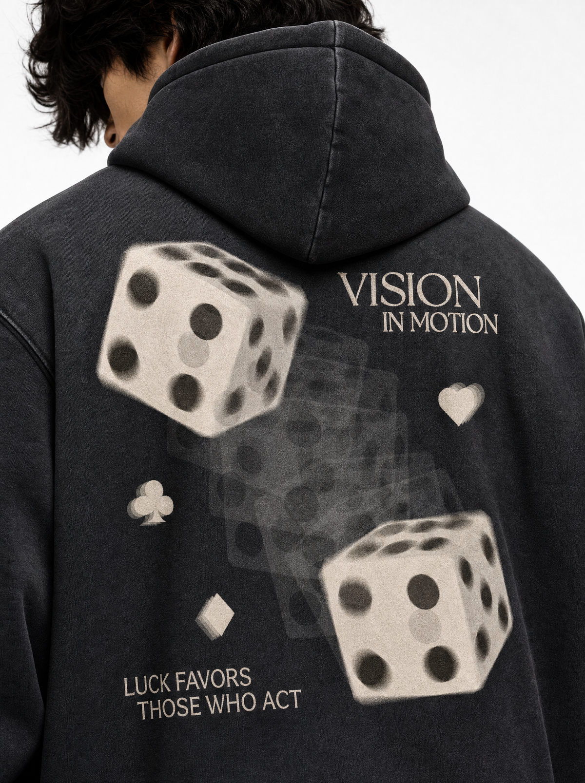 Lucky Dice Hoodie — back graphic detail