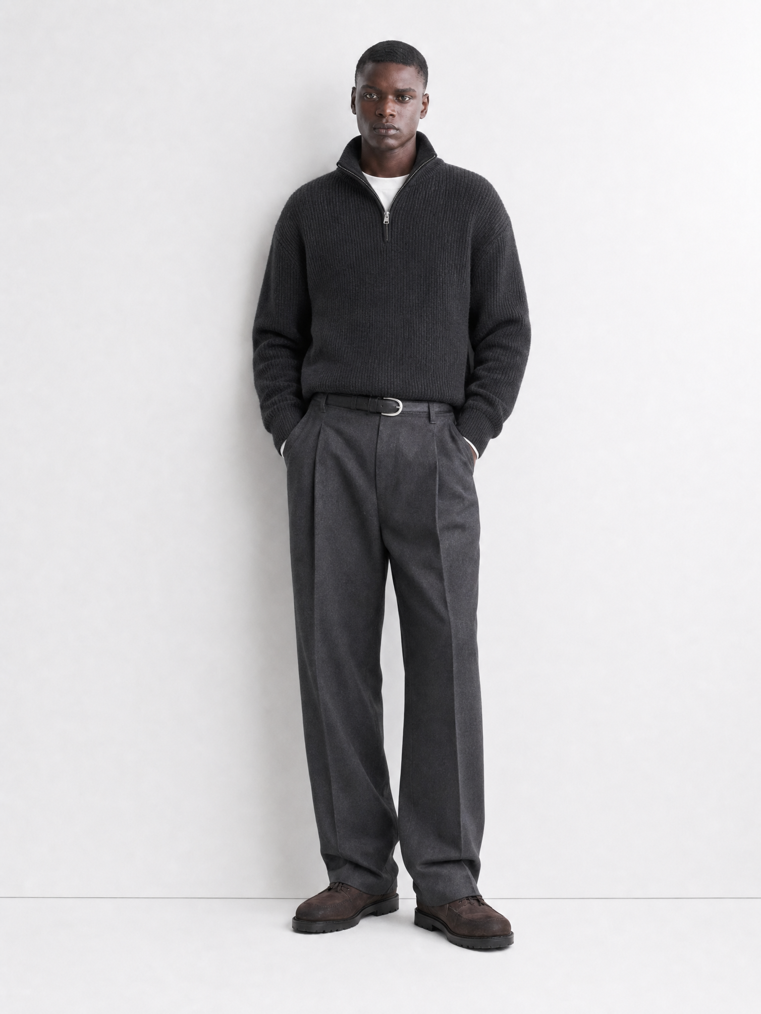 No. 05 — Quarter-Zip Knit | Charcoal — campaign