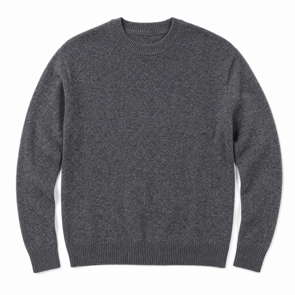 No. 04 — Crewneck Sweater | Heather Grey — flat lay