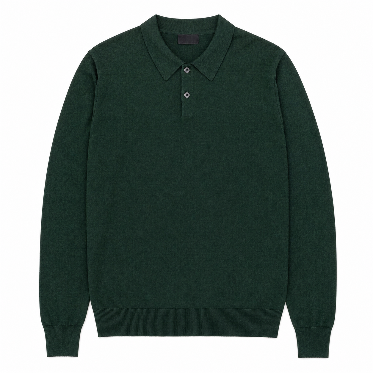 No. 03 — Knit Polo | Forest — flat lay