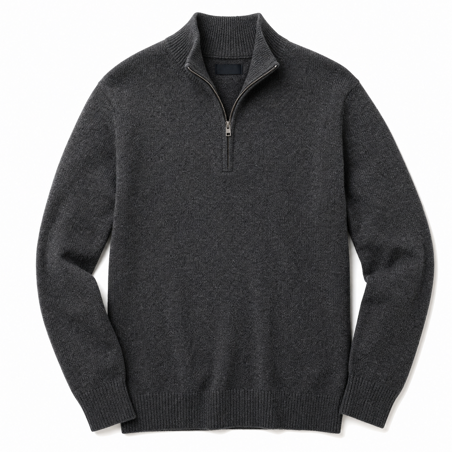 No. 05 — Quarter-Zip Knit | Charcoal — flat lay