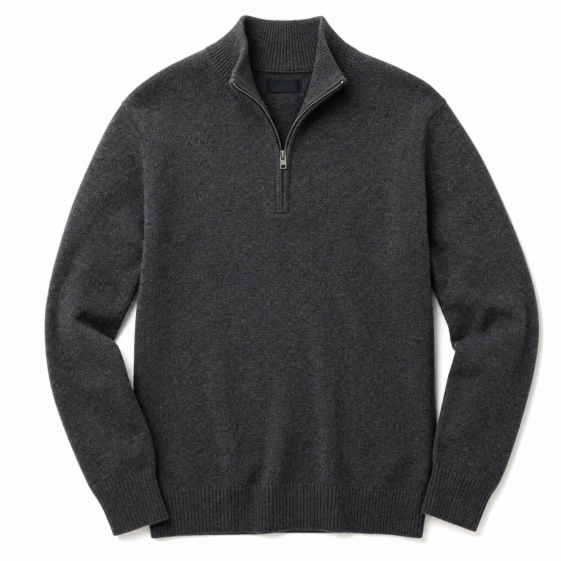 No. 05 — Quarter-Zip Knit | Charcoal — flat lay