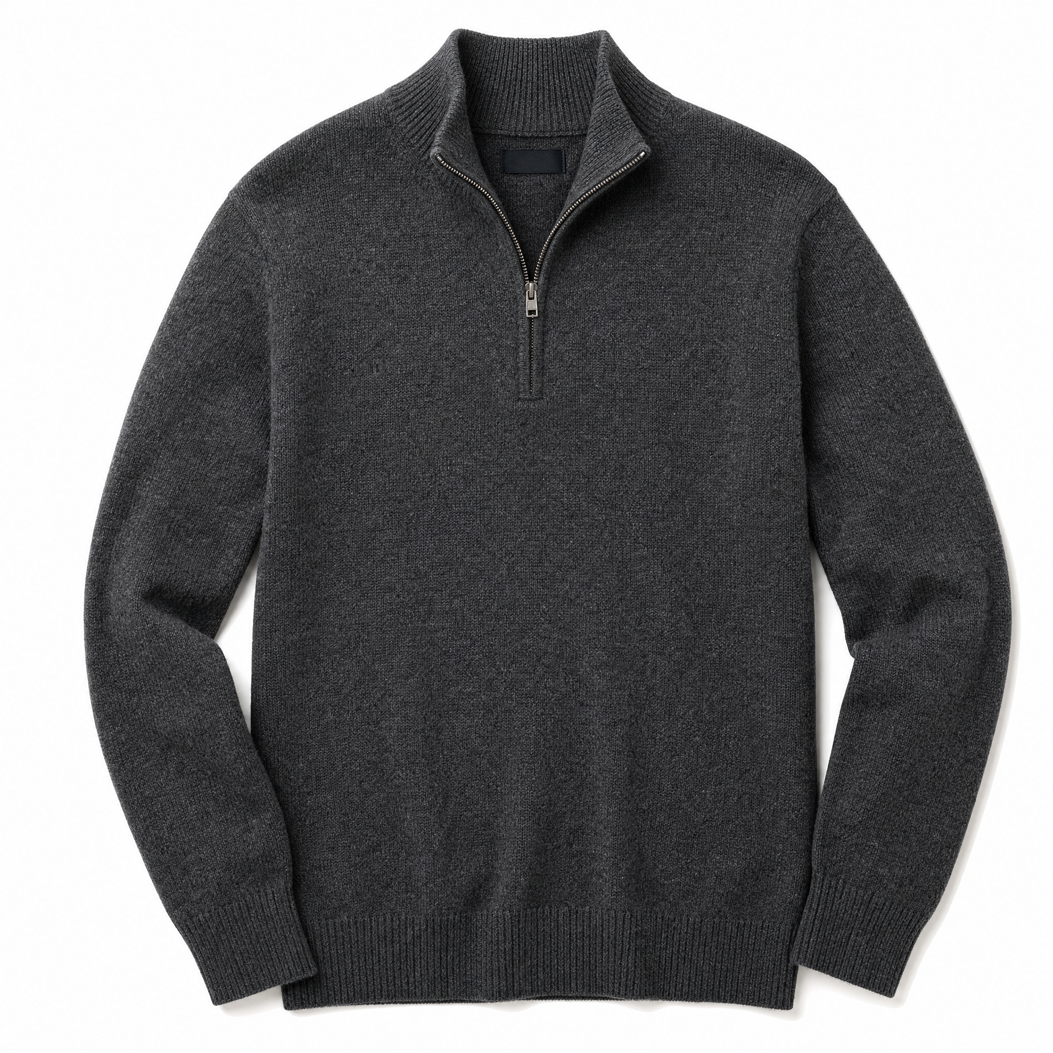 No. 05 — Quarter-Zip Knit | Charcoal — flat lay