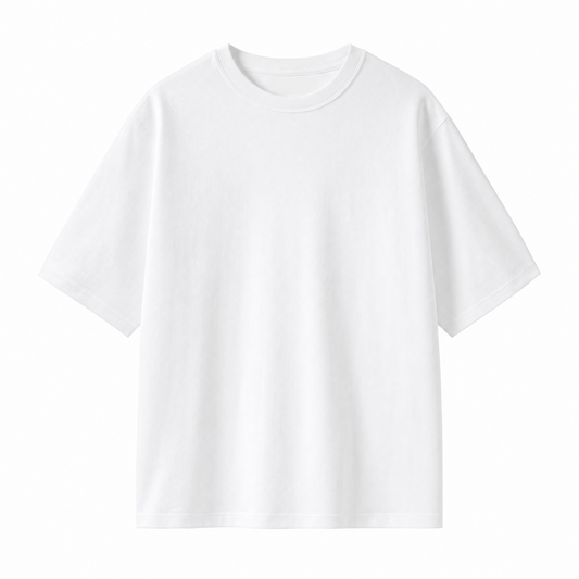 No. 01 — Heavyweight Tee | White — flat lay