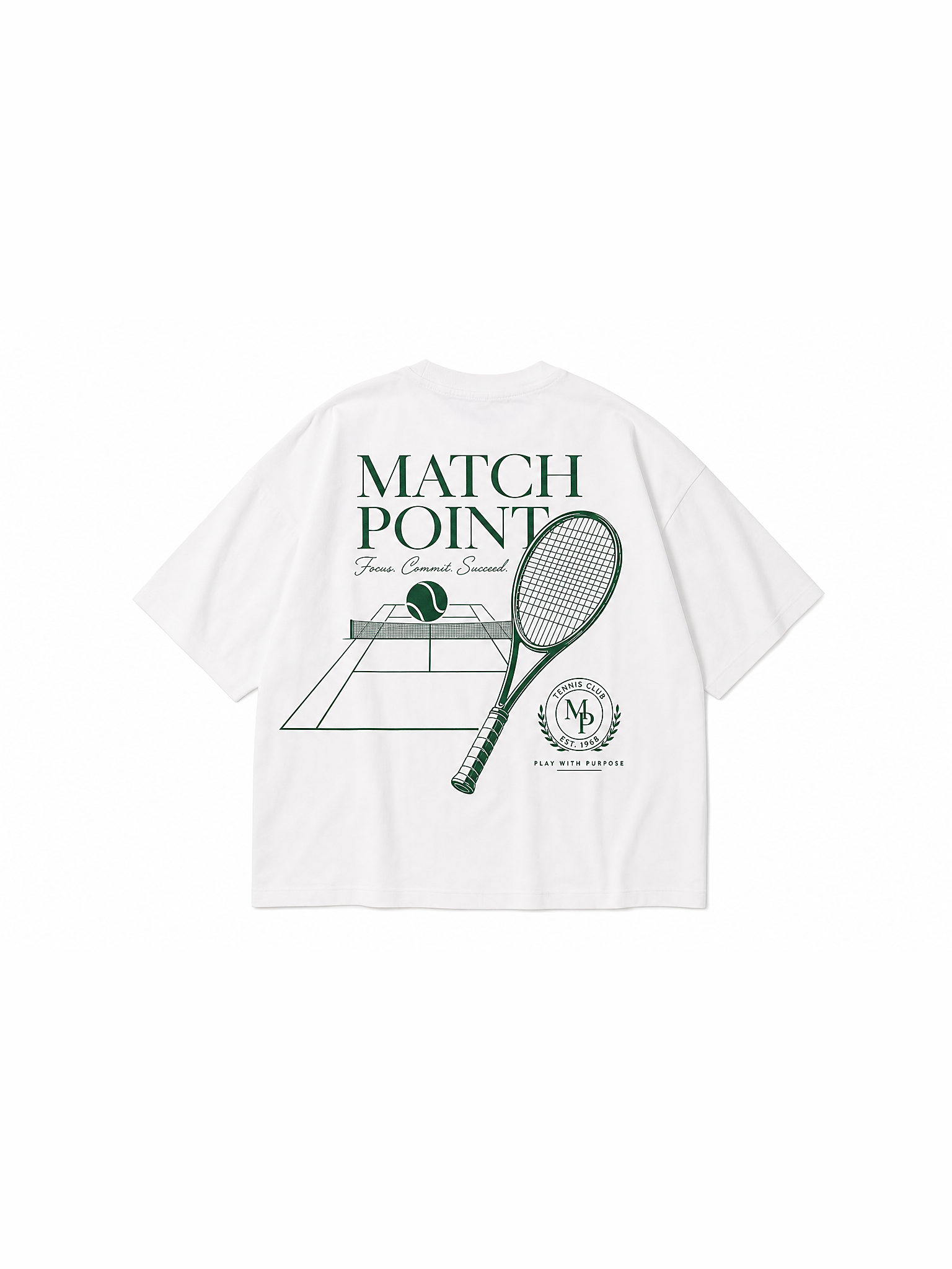 Match Point Tee | White — flat lay