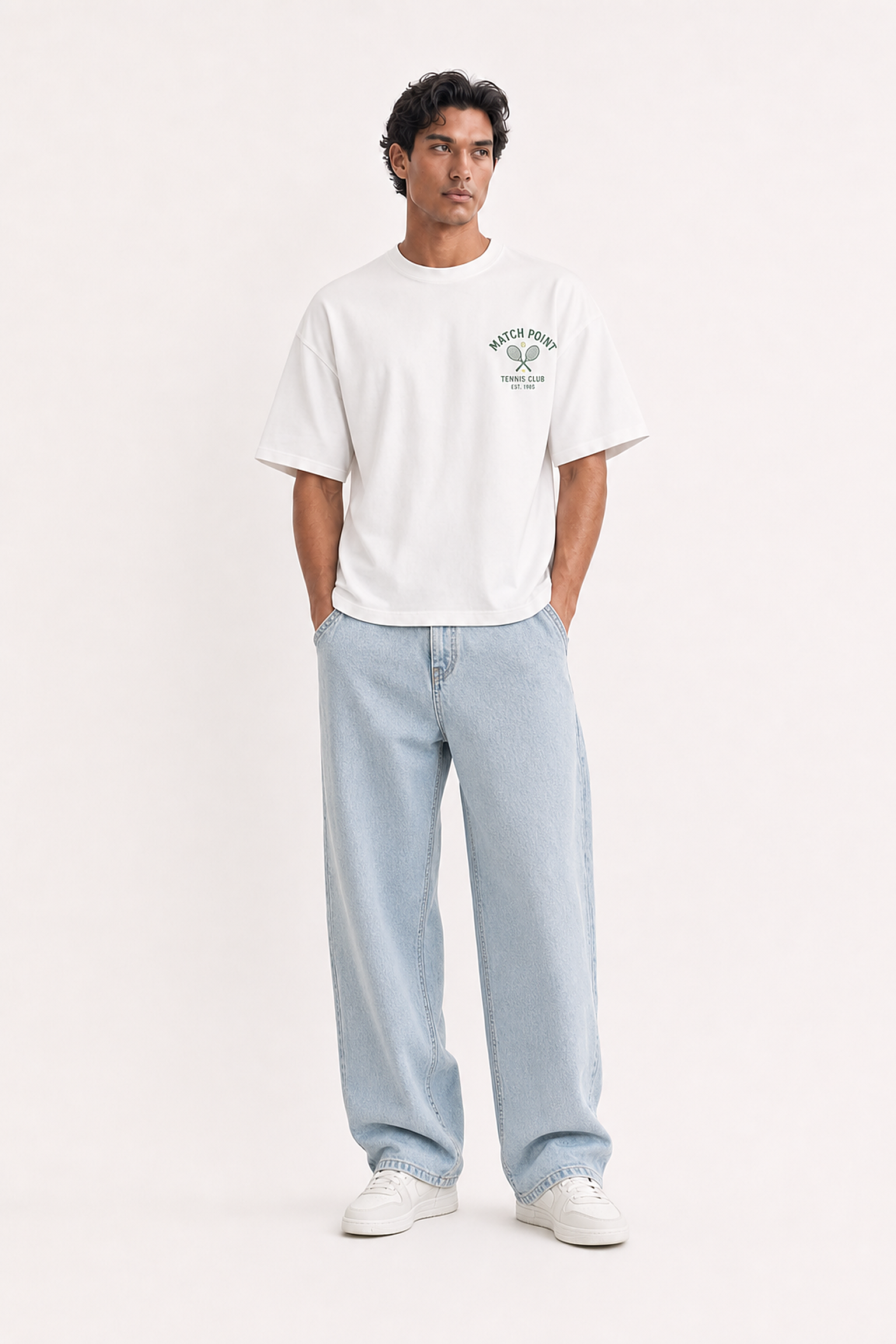 Match Point Tee | White — model, front