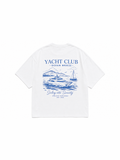 Yacht Club Tee | White — flat lay